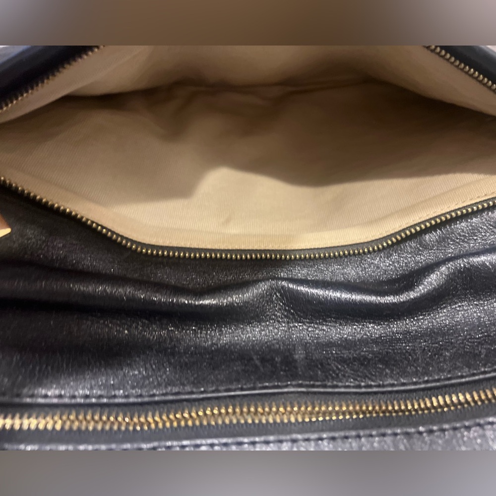 Authentic Tory Burch “Reva” Black Leather Fancy Shoulder Bag - Picture 9 of 10